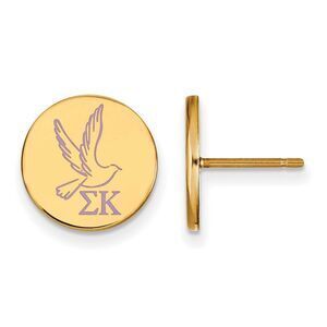 14K Plated Silver Sigma Kappa Enamel Post Earrings